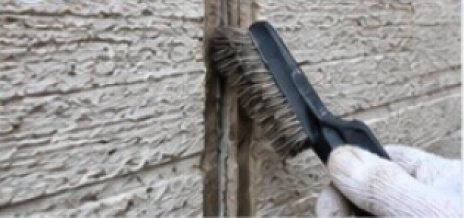 目地の清掃の様子
