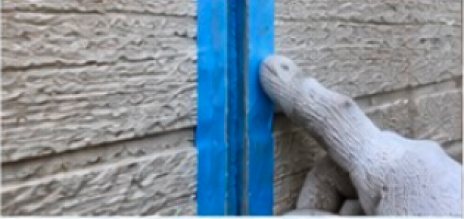 マスキングテープ貼りの様子